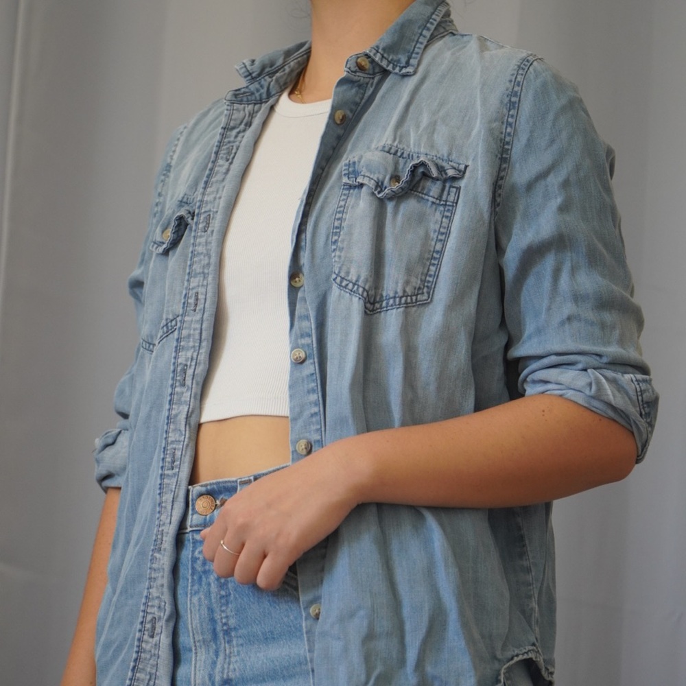 Urban Ourfitters BDG light button-down faux-denim shirt